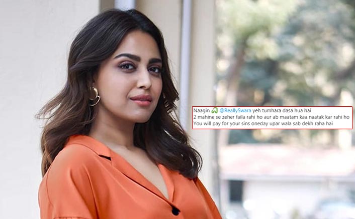 Troll Terms Swara Bhasker ‘Naagin’; Actress Gives It Back Calling Him ‘Tatti Uncle’