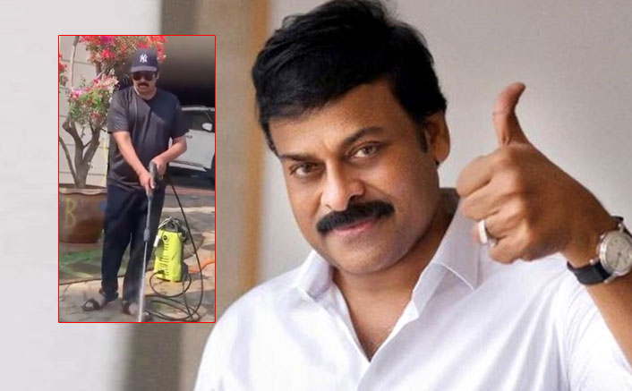 Chiranjeevi Cleanses The Front Yard Of His Bungalow, Urges His Fans To Follow Cleanliness Amidst Health Crisis