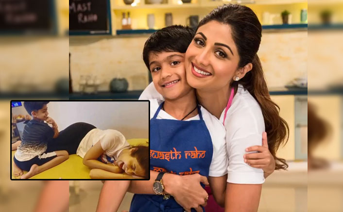 Shilpa Shetty's son strikes barter deal: Two-layer cake for body massage