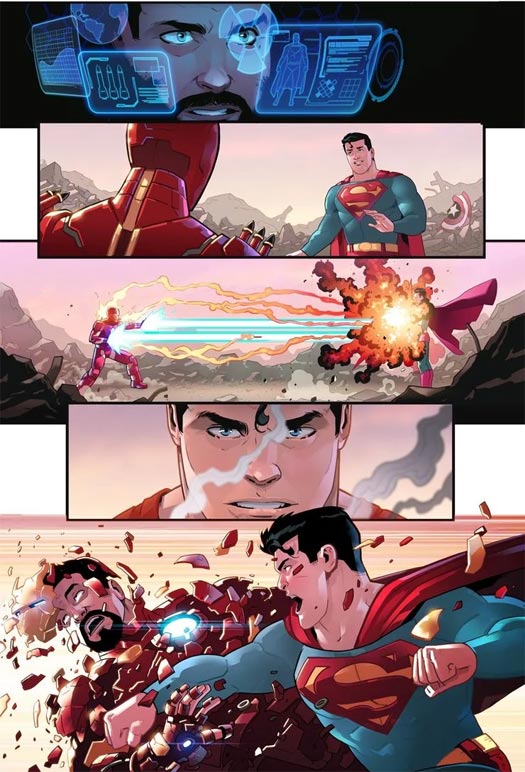 DC’s Superman Tears Down Marvel’s Iron Man AKA Robert Downey Jr In This INCREDIBLE Fan Art