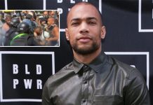 Kendrick Sampson hit by rubber bullet at LA protest