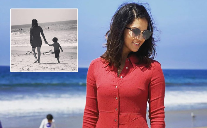 Sunny Leone Takes A Stroll On The Beach With Her 'Little Nugget'
