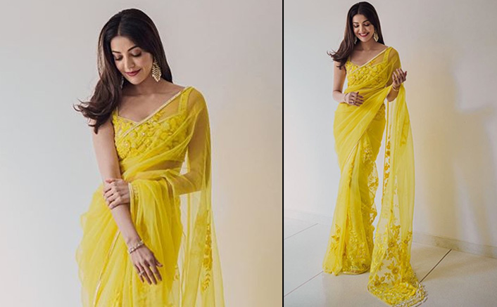 Diwali 2020:  Kajal Aggarwal’s Yellow Manish Malhotra Saree Is Perfect For This Festive Season - Chic Yet Elegant!