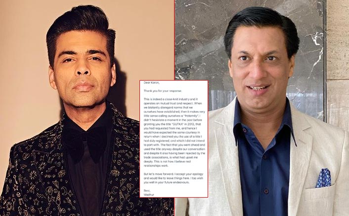 Madhur Bhandarkar Accepts Karan Johar's Apology