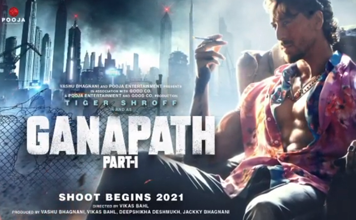 The poster of Tiger Shroff's action thriller Ganapath shows him in an uber cool, grungy avatar