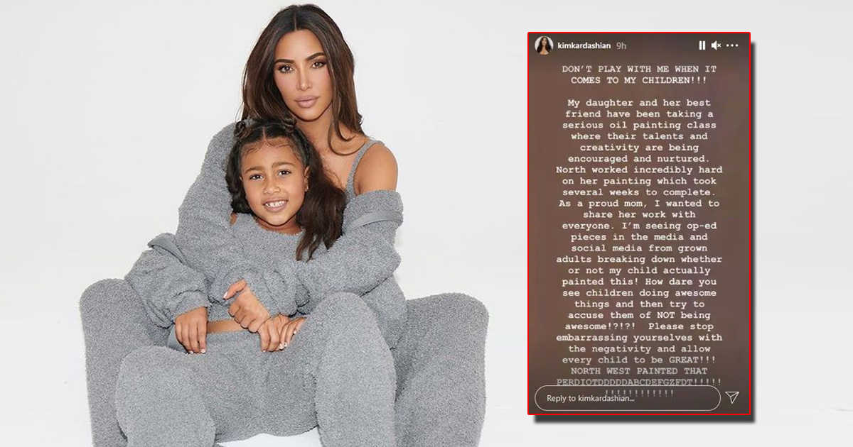 Kim Kardashian Lashes Out At Trolls For Questioning The Authenticity Of North's Painting, Read On