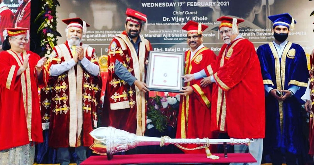 R. Madhavan receives D. Litt. for contribution to arts and films