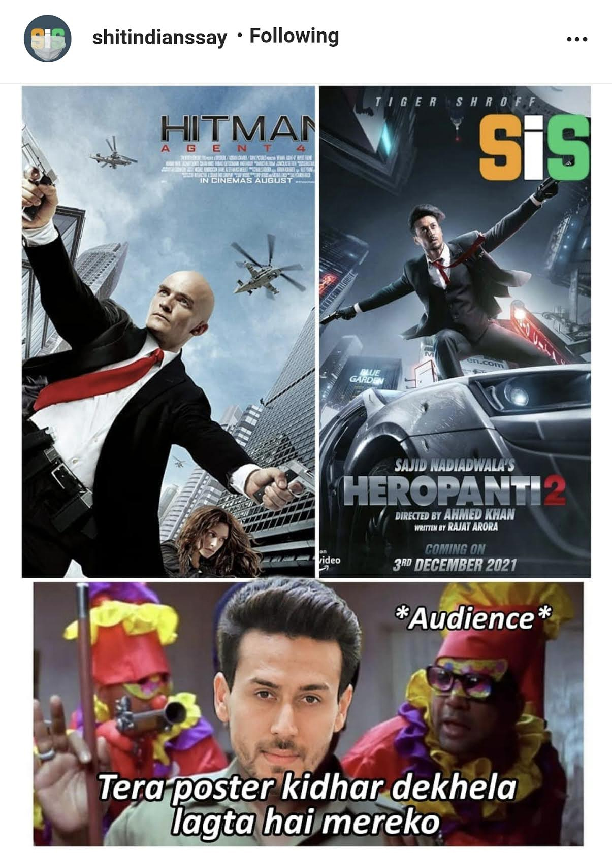 Heropanti 2 Poster Copied From Hitman Age 47 Viral Meme Shows Similarity