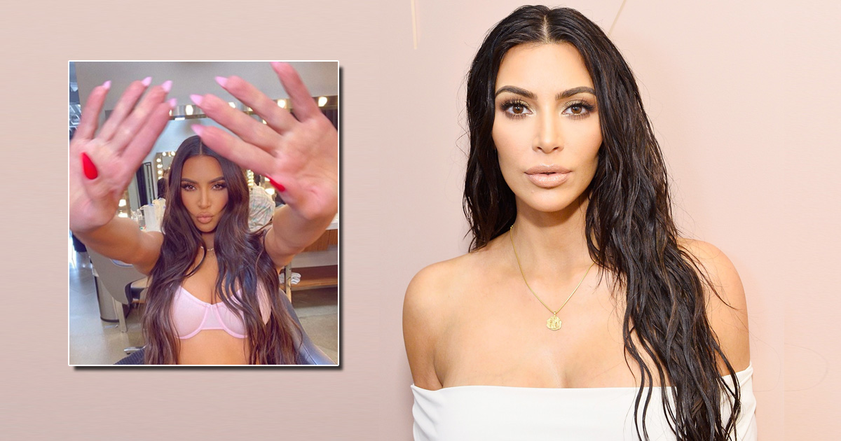 Kim Kardashian scorches in pink