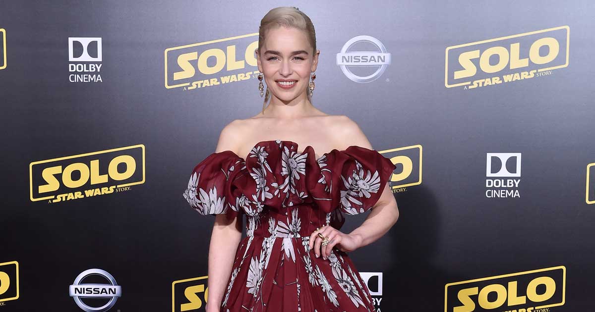 Emilia Clarke Gives Real-Life Khaleesi Vibes In This Black Column Gown