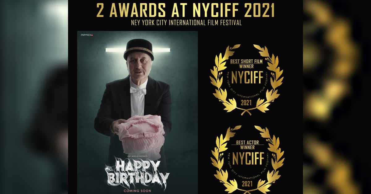 Global Star Anupam Kher bags Best Actor Award at New York City International Film Festival for FNP Media's Short film Happy Birthday