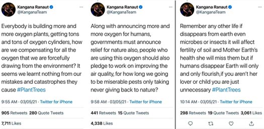 Kangana: People using oxygen should pledge to work on improving air quality