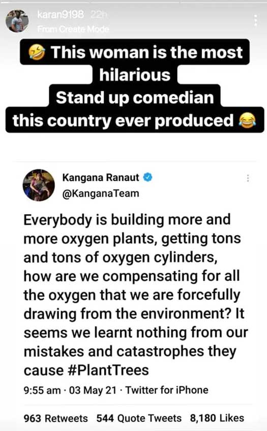 Karan Patel Mocks Kangana Ranaut & Calls Her “This Woman Is The Most Hilarious Stand Up Comedian” - Check Out