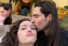 Kat Dennings, Andrew WK share a passionate kiss in new pic