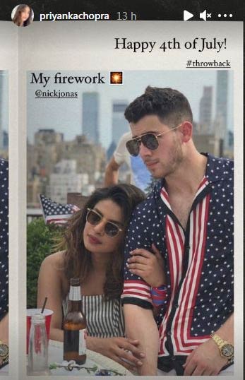 Priyanka Chopra poses with her 'firework' Nick Jonas