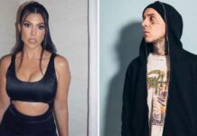 Kourtney Kardashian Goes Topless Covering Her Breast With Only Her Hair Boasting New Haircut By BF Travis Barker