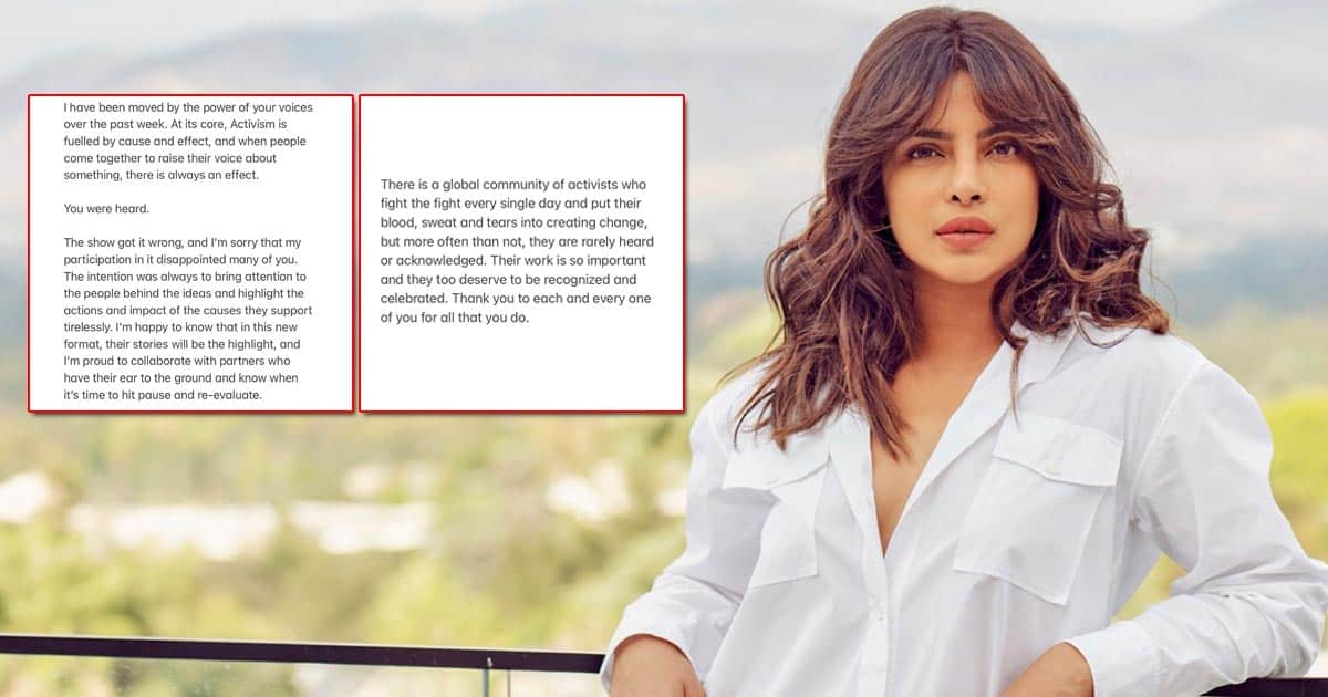 Priyanka Chopra Jonas Issues Apology After Receiving Flak For ‘The Activist’ Format