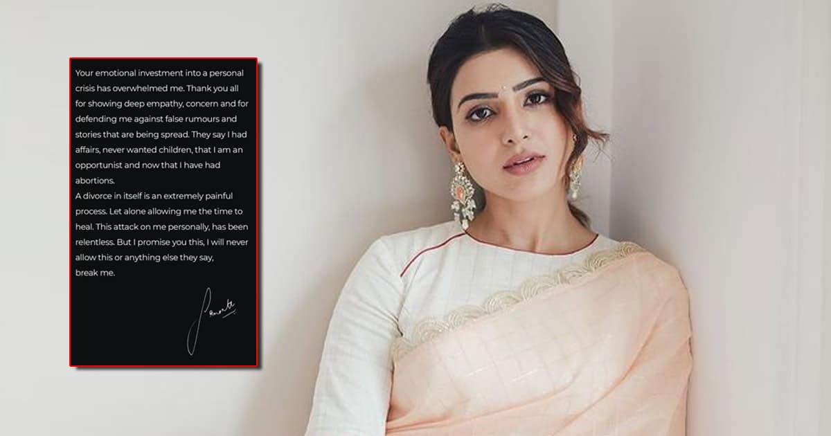 Samantha Pens An Emotional Open Letter Post The Divorce, Read On