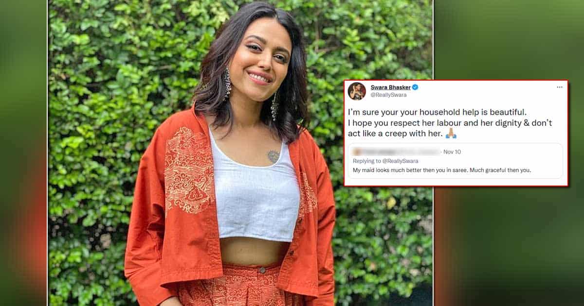 Swara Bhasker Bashes A User On Twitter When He Compared Her To His Housemaid, Check Out!