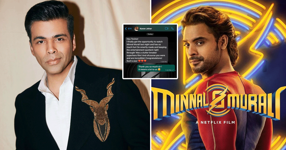 Filmmaker Karan Johar heaps praises on Minnal Murali, lead actor, Tovino Thomas says, "This is huge"