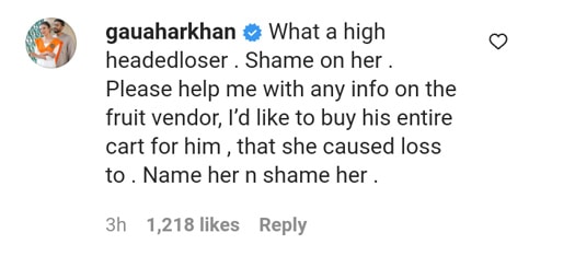 Gauahar Khan Slams Woman For Throwing Fruits From Vendor’s Cart In Viral Video, Calls Her A “High-Headed Loser”