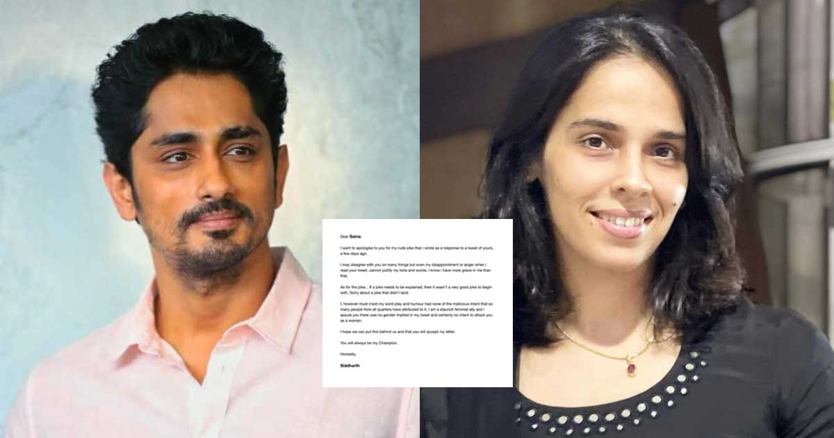 Siddharth Apologises To Saina Nehwal