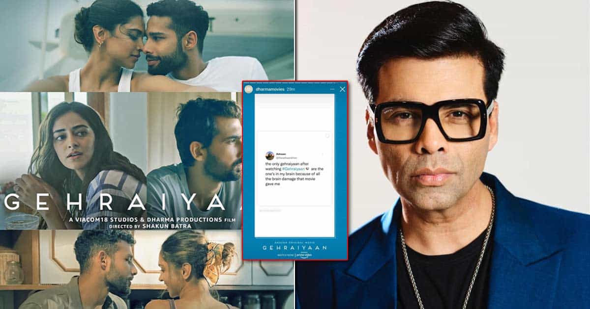 After Dharma Production Accidentally Reposts A Negative Review On Gehraiyaan, Fans Troll Karan Johar's Production House With Memes