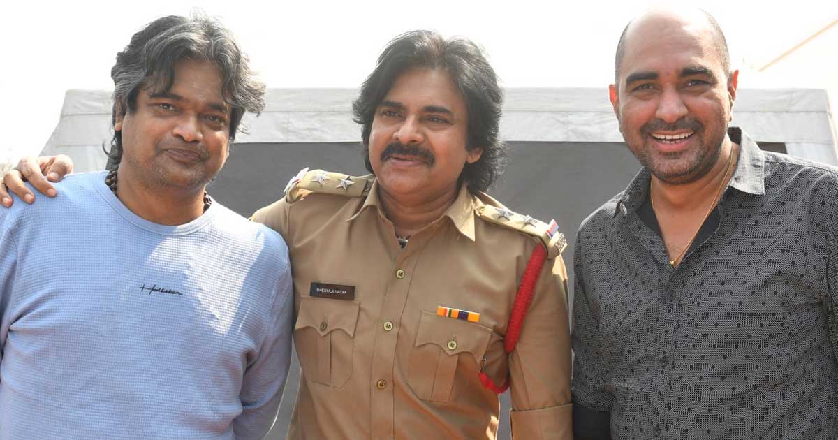 Pawan Kalyan's directors pose for a pic together on 'Bheemla Nayak' sets