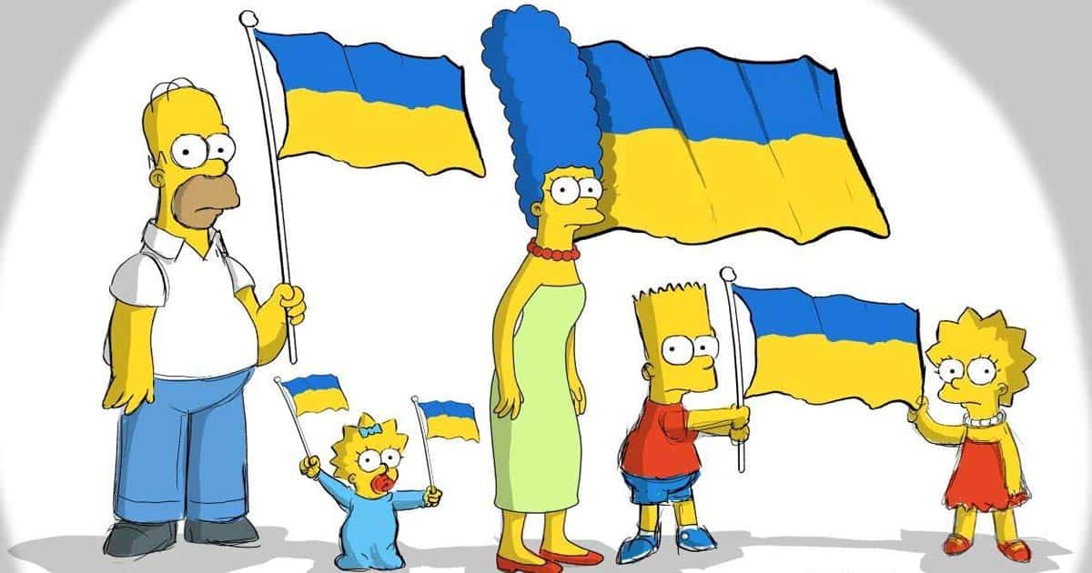 'The Simpsons' raise the Ukrainian flag in new commissioned image