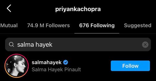 Salma Hayek Just Followed Deepika Padukone & Priyanka Chopra On Instagram