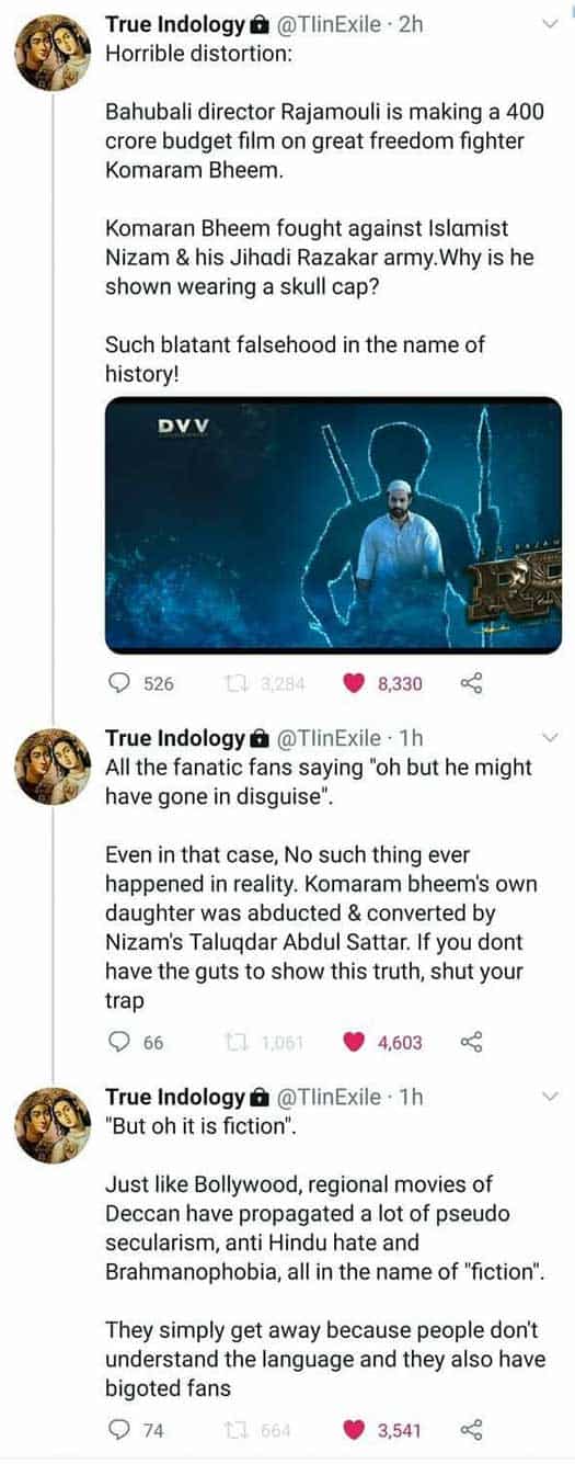 when a netizen said if you dont have the guts to show this truth shut your trap while bashing rrr makers for distorting komaram bheems character 1
