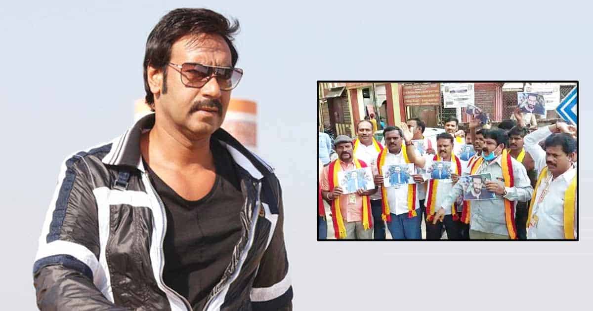 Ajay Devgn's comments on Hindi trigger protests by Kannada organisations