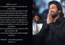 Emotive note from Allu Arjun thanking his fans for b'day wishes