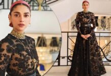 Aditi Rao Hydari Hacks The Black In A Semi-Transparent Sabyasachi Gown At Cannes 2022 - Deets Inside