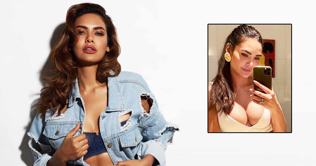 Esha Gupta Flaunting Her Cleavage In Plunging Neckline Crop Top & Sky Blue High-Waist Pants Will Make You Day More Delightful