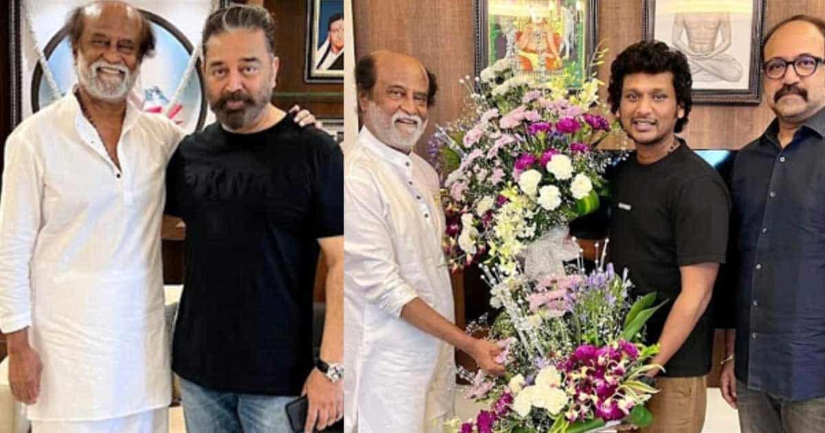 Kamal Haasan & 'Vikram' Team Meet Rajinikanth