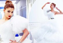 Urvashi Rautela turns Snow White in 2Cr 86 L Tony ward grapes gown as she makes debut Cannes film festival in French Riviera