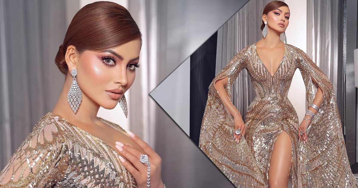 Urvashi Rautela Left With Bruises As She Sizzles In A Thigh-High Slit Gown, Crystal Detailing Couldn't Hold Her Back From Shining!