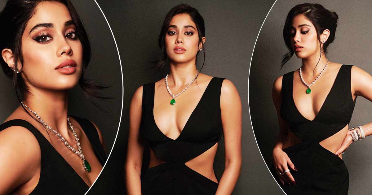 Janhvi Kapoor Dazzles In An All-Black Revealing Dress With Deep-Cut & Thigh-High Slit, Stealing The Show Making You Skip A Heartbeat - Deets Inside