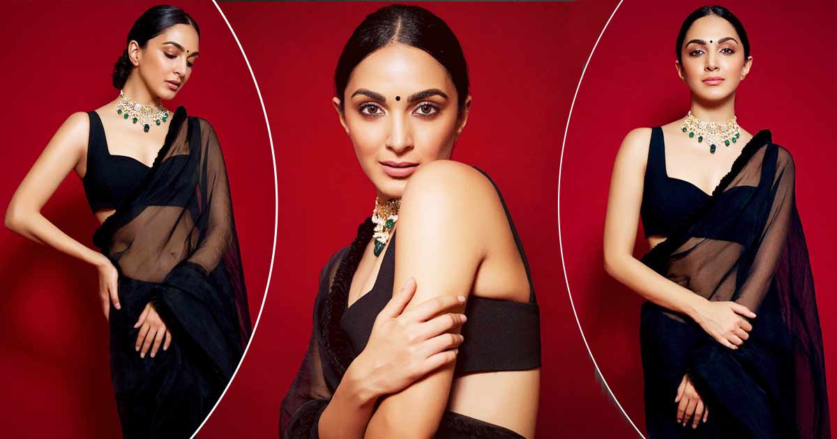 Kiara Advani’s Black Sheer Saree With A Sleeveless Bralette Blouse Is For A Day When You Want To Set The Mood Right Without Saying A Word - See Pics Inside