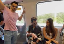 Varun, Kiara, Anil hop onto Mumbai Metro for 'JugJugg Jeeyo' promo