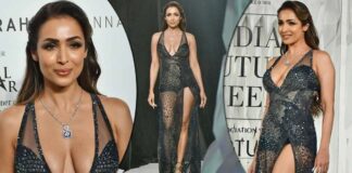 Malaika Arora Looks Like A S*xy Goddess In A Gorgeous Thigh High-Plunging Neck Gown