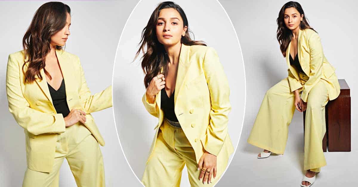 Mommy-To-Be Alia Bhatt Looks Savage In A Pastel Yellow Suit Giving Us Boss Lady Vibes – View Pics