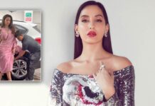 Nora Fatehi Gets Slammed For Making Her Security Personnel Hold Her Saree In Heavy Rain; Read On