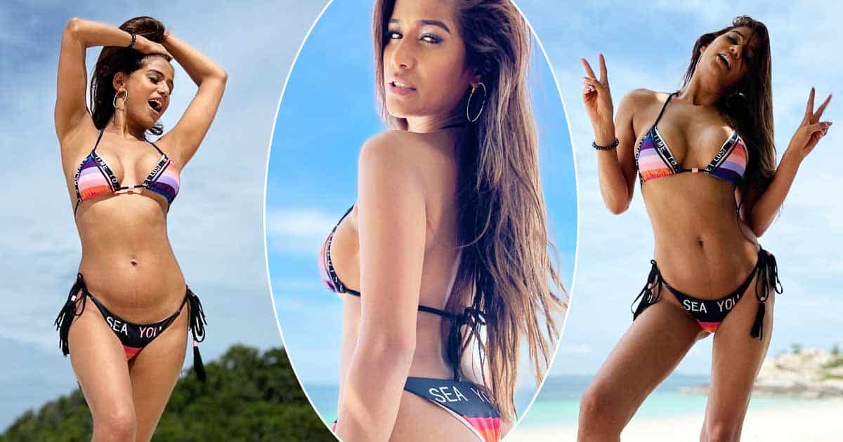 Poonam Pandey Sizzles In A Colourful Bikini Set, Fans Appreciate Her Hourglass Figure & Say "You Are So Unbelievably S*xy"
