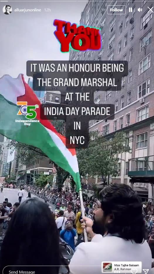 Proud moment for India: Allu Arjun represents India as Grand Marshal at the annual Indian Day Parade in New York