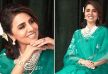 Neetu Kapoor Exudes Royalty As She Dons A Green Organza Saree Giving Us Maharani Vibes – View Photos