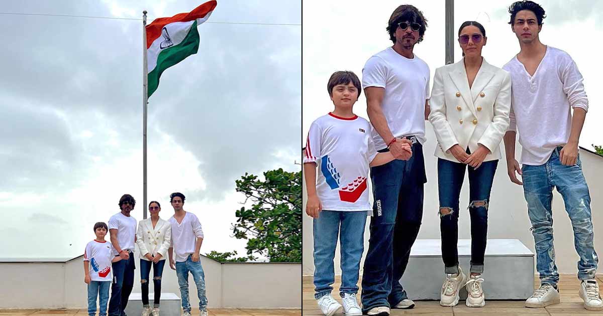 Shah Rukh Khan & His Family Celebrate 'Har Ghar Tiranga' Campaign By Hoisting The Indian National Flag At Mannat!