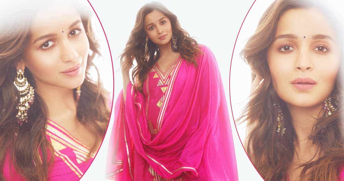 Alia Bhatt Grabs Eyeballs With Her 'Baby On Board' Embroidered On Pink Sharara - See Pics Inside