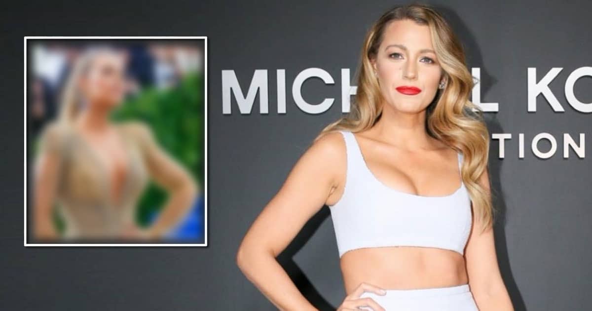 Blake Lively Amazed Us In A Gold Versace Gown Featuring Feathers